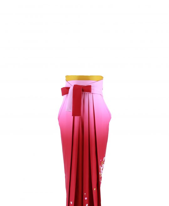 卒業式袴単品レンタル[刺繍]ピンク×濃いピンクぼかしに桜刺繍[身長163-167cm]No.734